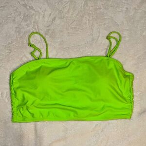 Bright green bikini tube top